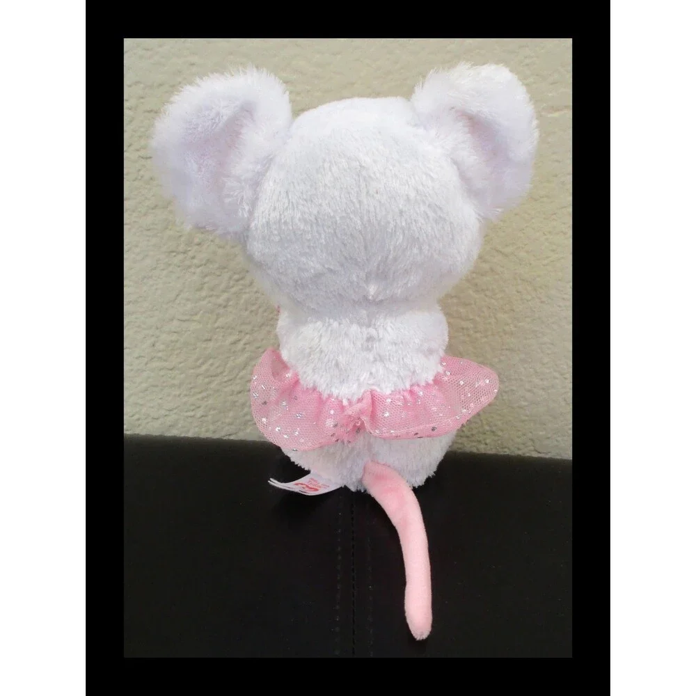Ty Beanie Boos Nina The White Mouse Big Pink Glitter Eyes NO TAG
